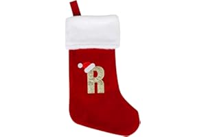 VEYLIN Christmas Stockings with Letters, 20 Inch Large Plush Christmas Stockings Embroidered Stockings Christmas Stockings for Kids/Adult Xmas Gift Stockings & Holders(R)