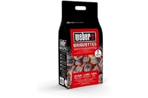 Weber Bricchette di Carbone 4 kg, Nero, 40,5 x 35,2 x 17,2 cm, 17667