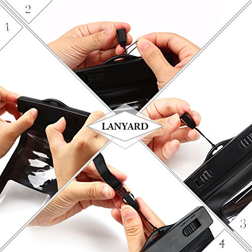 Custodia Impermeabile Cellulare, RosyHeart Trasparente Custodia Smartphone Impermeabile con Fascia Sportiva da Braccio, Universale Waterproof Cover per Apple iPhone X, se/5s, 6/7/8, 6/6s/7/8 plus, Samsung S9, S8, S7/s7edge, s6/s5/s4, Huawei P8, p9, P10/p10 lite, Xiaomi, Meizu, Moto,Asus, LG, Sony, ecc - Nero