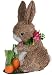 Produktbild hibuy Handgefertigter Osterhase zum Dekorieren, Hase mit Spaten und Möhren