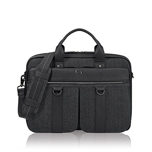 Preisvergleich Produktbild solo SOLEXE335-4 Aktentasche Bradford, Large, schwarz / grau