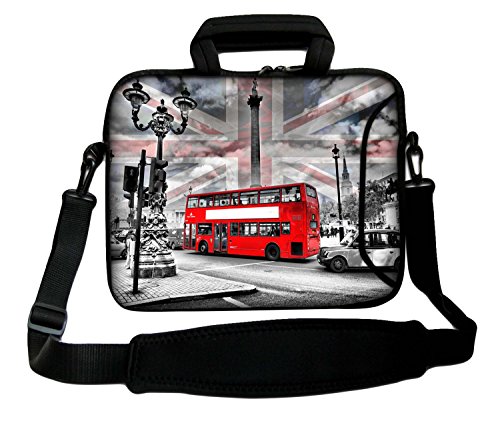 LUXBURG® 17,3 Zoll Schultertasche Notebooktasche Laptoptasche Tasche mit Tragegurt aus Neopren für Laptop / Notebook Computer - Aussicht in London