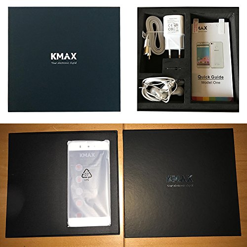 ECVILLA KMAX one 4G Android Smartphone 5 pollici ( MTK6753M Octa-Core 1.3GHz, 2 GB di RAM 16 GB ROM, Dual Camara 13MP, Dual SIM,GPS, Fingerprint ID)