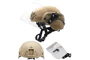 Koyheng Casco Mich 2000 Ligero y rápido con Visera Transparente para Airsoft Paintball CS War Games Deportes al Aire Libre