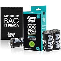 SmugPets - 315 Bolsas biodegradables para excrementos - Extragrandes y perfumadas