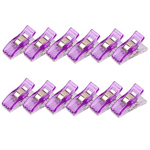 Generic 50 Stück Wonderclips Stoff Clips Klemmen Nähklammern Klammern 2.7x1cm - Lila