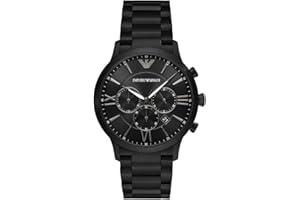 Emporio Armani Orologio da uomo, movimento cronografo, cassa in acciaio inossidabile nero 43 mm con bracciale in acciaio inossidabile, AR11349