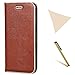 Produktbild YFZYT iPhone 6Plus Hülle Handyhülle iPhone 6SpLUS Leather Case, [Premium Leder][Standfunktion][Kartenfach][Magnetverschluss] Schlanke Leder Brieftasche Cover - Braun