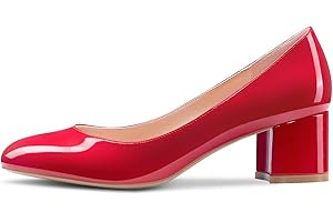 Castamere Mujer Medio Tacón Punta Redondas Tacón Ancho Zapatos de Tacón 5CM