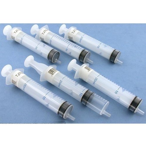 Generic 6 Plastic Syringe Liquid Lubricant Measuring Tool 20 ml