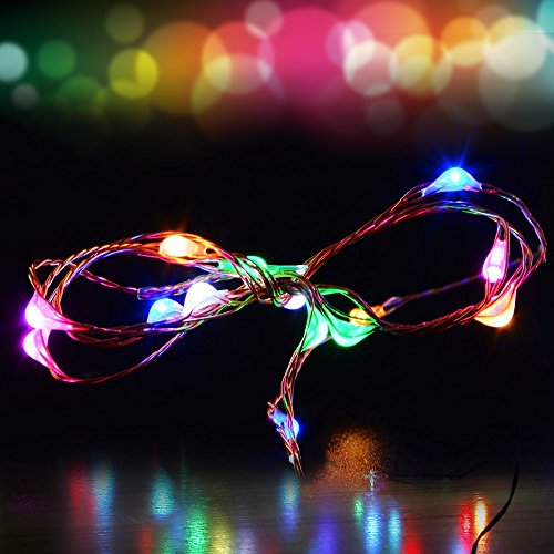 LE 10M 100 LEDs Kupferdraht LED Kupfer Lichterkette, Wasserdicht Sternen Lichterketten (RGB) - 6
