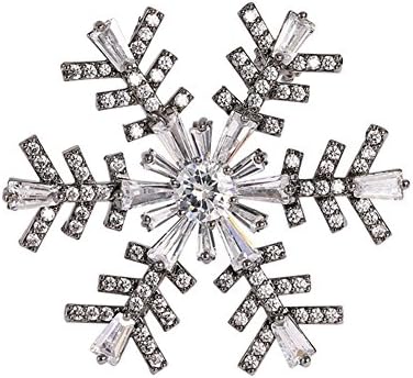 ZJ-XZ00395-gun black high quality snowflake design Austria crystal brooch with gift box for party