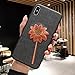Produktbild Kompatibel Iphone Hüllekompatibel Iphone Hülle,Jahrgang Im Chinesischen Stil Grau Pflanze Blumen Sonnenblumen Tuch Stickerei Für 8,8Plus Iphone7,7Plus, Verschleißfeste Anti-Shock Stoßfest Mob
