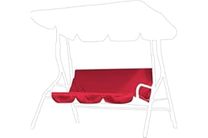 CAREDY Replacement Canopy, Swing Seat Cushion,Waterproof Fabric Outdoor Courtyard Garden Swing Cushion Pad Hammock Seat,150x150x10cm (Cushion Cover Red)