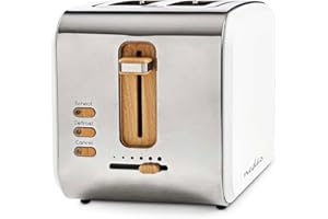 ‎NEDIS Nedis Toaster - Soft-Touch - 6 Verschiedenen Stufen - Auftau- und Aufwärmfunktion - Krümelschublade - Selbstabschaltung - Haushaltsgerät - Abbruch-Funktion - 2 Breite Öffnungen - Weiss
