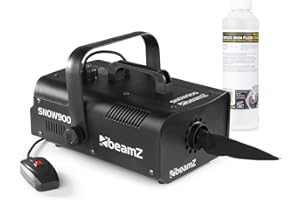 beamz Snow900 Fake Snow Machine for Party with 5L Fluid - Create Realistic Effect at Christmas, Events, Weddings, Celebrations and DJ Performances