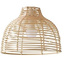 MiniSun Cream Wicker Basket Style Ceiling Light Shade - 310mm Width, Pendant Lamp Shade Only