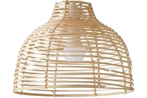 MiniSun | Modern Cream Wicker Basket Style Ceiling Light Shade | Pendant Lights, Home Décor & Improvement Essential | 310mm Shade Width