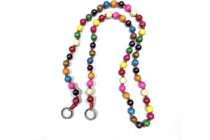 Hrlace Perlen Handykette 120cm Bunte Holzperlen Handy Lanyard Abnehmbare Telefon Kette Umhängeband Universal Anti Verlorene Handy Hängen Chian Taschenkette für Damen und Mädchen Mix Farbe