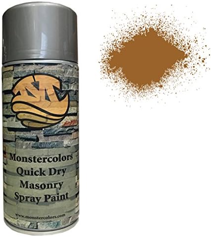 Monstercolors Quick Dry Masonry Spray Paint Hard Wearing Fast Drying Interior Exterior High Gloss Paint 400ML Can Size (Ochre Brown RAL 8001)