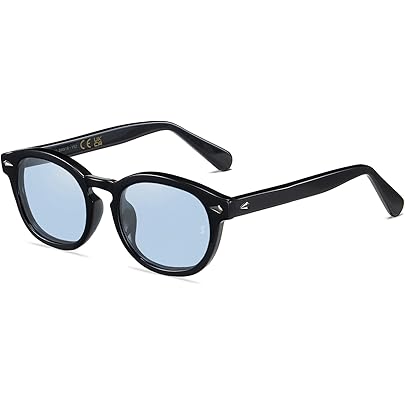 Occhiali Da Sole Retrò Rotondi Neri Con Lenti Polarizzate - Foto 5