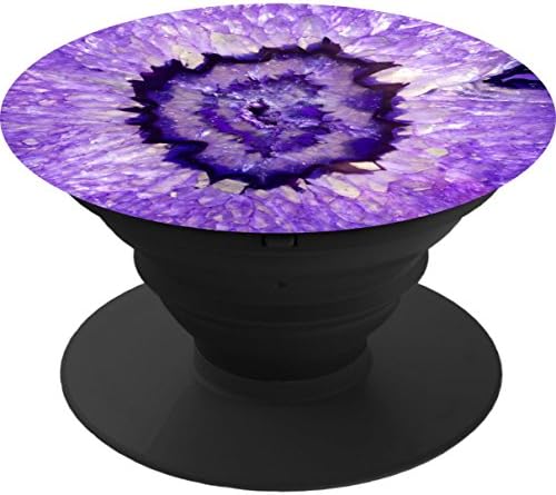 Multi-Function Pop Out Phone Grip and Stand, Socket Mobile Holder for your Phone &amp; Tablet - falln purple agate geode gel