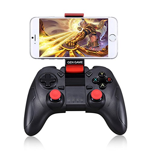 Preisvergleich Produktbild OOFAY Wireless S6 Gamepad, Wireless Bluetooth Gamepad Akku Controller Vibrationsfunktion, Kompatibel Mit Android Und IOS Telefone, Tablets, TV, TV Box, Schwarz