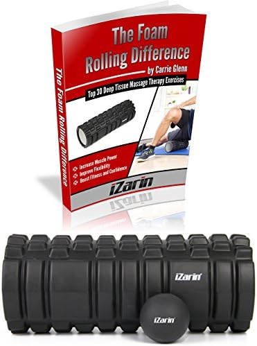 iZarin® Foam Roller for Muscle Massage + Lacrosse Ball + Exercise Ebook / Therapy for Deep Pain Relief in your Aching Legs &amp; Body. Ideal for Runners, Cyclist, CrossFit, Yoga, Pilates - Value Pack of 3