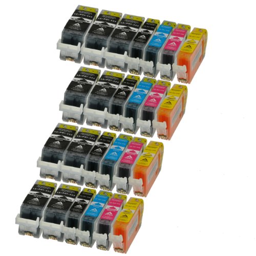 25 Patronen für Canon PGI525 CLI526 9-4-4-4-4 - 9xSchwarz 20ml,je 4x bk,c,m,y je 10ml, kompatibel