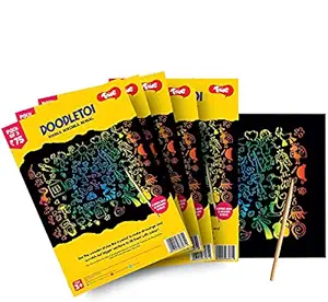 Toiing Doodletoi Return Gifts Combo - 10 Magical Rainbow Scratch Art Sheet Packs | Fun Art & Craft Kit | Great Return Gift for Kids Age 4 Years & Above