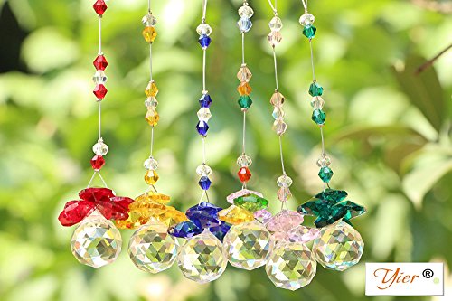 Yier® 20mm Kristall Kronleuchter Prismen Fenster Regenbogen -Hersteller Suncatcher 6er Pack - 8