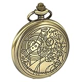 SIBOSUN Doctor Who Quarz Taschenuhr Dr. Who Antik Männer Schwarz Mit Kette + Box