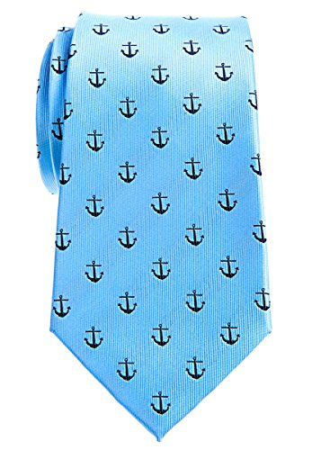 Corbata de anclas clásica de Retreez, tejido microfibra, varios colores, 8 cm Azul azul Talla única