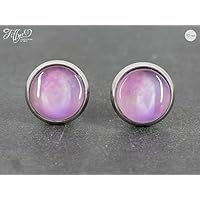 Ohrstecker Edelstahl * Cabochon - Galaxy - 10 mm