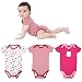 CHIC-CHIC 3PC Baby Bodysuit / Babygrow / Vest Short Sleeve Summer Cute Floral Print Toddler Boys Girls (0-3, Sutterfly Stripe Owl)