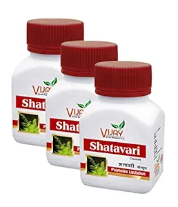 VIJAY (DEVICE) Ayurvedic SHATAVARI (Pack of 3) for Women (100% Natural & Vegetarian Capsules) - 3 x 60 Capsules