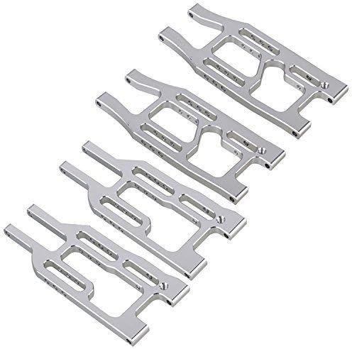 Yiguo Aluminum Alloy BMT0004/ BMT0005 Front Rear Suspension Arm for HPI 1/10 BULLET3.0/MT/WR8 RC Truck Sliver set of 4