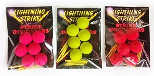 Wapsifly 6 Lightening Strike Ball Indicators 3/4" Fluorescent 3 Colours Fishing (Orange)