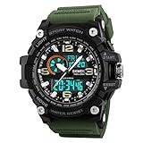 Time us Wasserdichte Elektronische Armbanduhr Herren Herren Kinder Erwachsene Bergsteigen Mädchen Junior High School Students Special Forces Multifunktions-Sportuhr 1283 Army Green