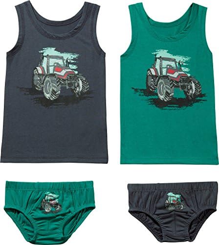 Kinderbutt 4-pc underwear set single-jersey green-grey size 86/92