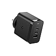 Spigen Fast Charging Adapter Total 65w, GaN, PD/PPS Support, BIS Certified, for iPhone 16/15/14(Pro,Pro Max,Plus), Galaxy S25/S24, Vivo, Oppo, iPad, MacBook and More (PE2212IN) - Black