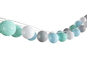 ‎VICCO VIcco Fairy Lights, Cotton Balls, Garland, Available in Various Colours, 310 cm