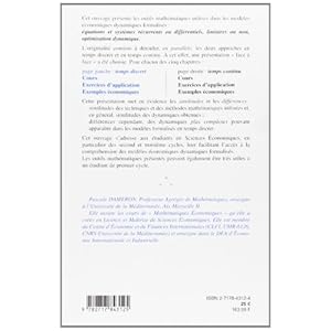 Mathématiques des modèles économiques : Analyse dynamique