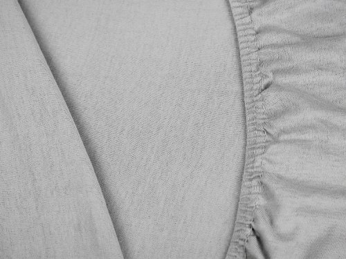 klassisches Jersey Spannbetttuch – erhältlich in 22 modernen Farben und 6 verschiedenen Größen – 100% Baumwolle, 140-160 x 200 cm, silber - 4