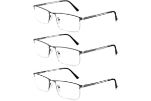 LITIMA Juego De 3 Gafas De Lectura Hombre- Gafas De Lectura De Medio Aro, Gafas De Lectura Hombres Anti Luz Azul 2.50X
