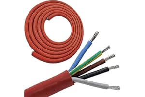 DOUBLEYOU GEOVLIES & BAUSTOFFE Cable de silicona de 5 x 2,5 mm zuschnitt (5 m) silicona Sauna Cable – Resistente al calor y Ideal para uso en la Sauna