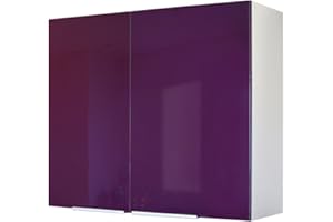 BERLIOZ CREATIONS Berlenus CP8HA Mobile da cucina alto, 2 sportelli, 80 cm, colore: Melanzana