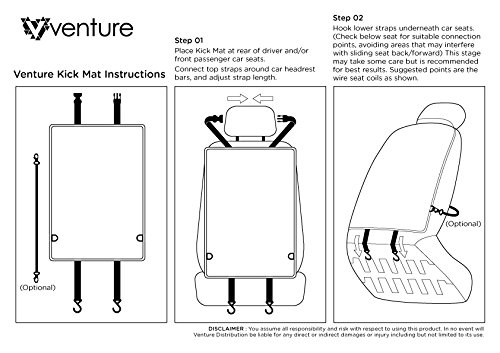 Wagen Sie-Premium Car Seat Protector-Kick-Matten (schwarz, Packung mit 2) - 6