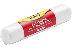 Fit For The Job Rouleau de bâche protection polyéthylène (2m x 25m) 50 m², anti-poussière et imperméable, couvre et protège sols et meubles contre déversements et éclaboussures de la peinture