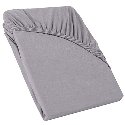 Topper Spannbettlaken 180×200 – 200×200 Jersey Mako-Baumwolle Spannbetttuch für Boxspringbetten-Topper 160g/m² CelinaTex Perla 0004266 dunkel-grau - 2